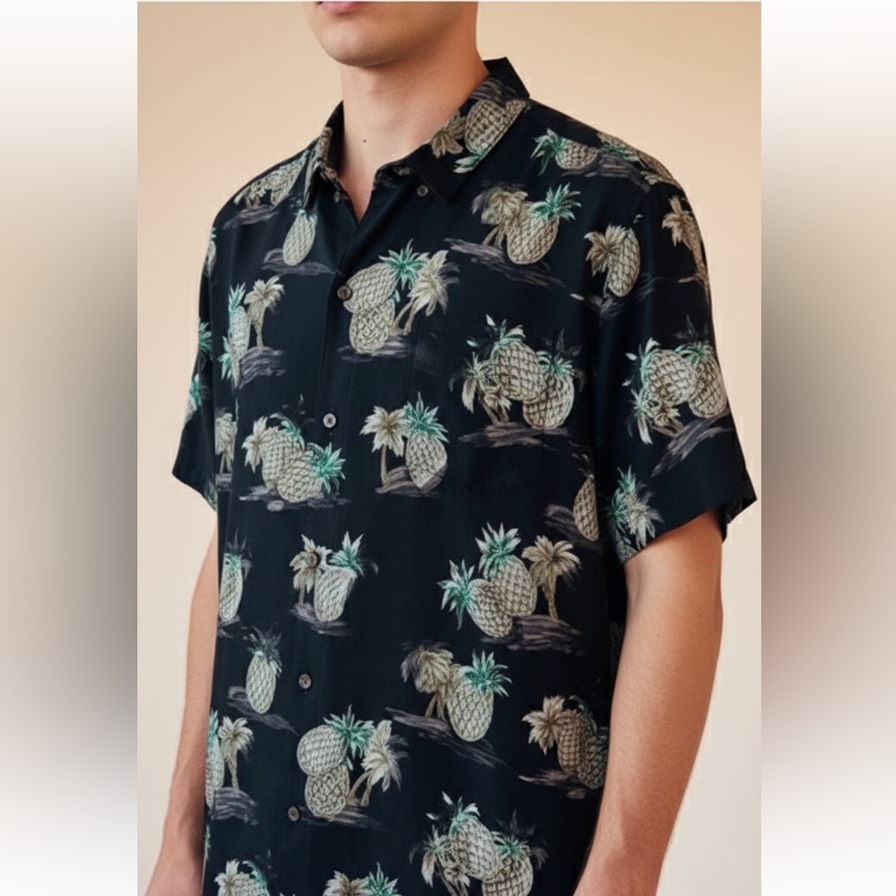 TOMMY BAHAMA ISLAND MODERN FIT MEN’S 100% SILK TROPICAL LUXURY HAWAIIAN SHIRT